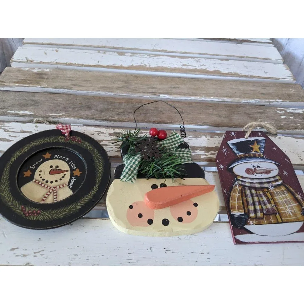 Snowman Country Wooden Set of 3‎ Christmas holiday
